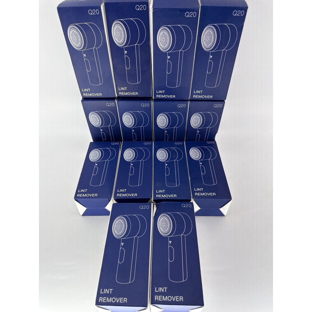 Lot of 14 Q20 Portable Electric Lint Remover Blue Plastic Fabric Shaver
